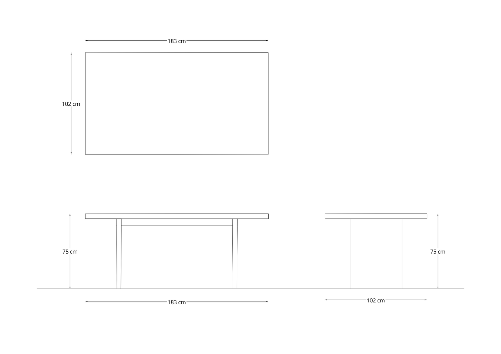 Travertine Dining Table ( Two Legs)